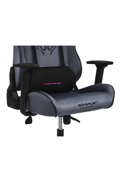 XMAX / Rio Balerion Antrasit Gri Kadife Terletmez Kumaş Gaming Oyuncu Koltuğu / 120 Kg Taşır - Resim 6