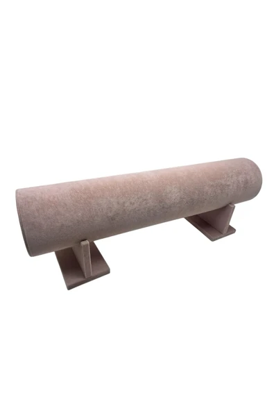 Büyük Boy Süet Kumaş Pembe Renk 50 cm Ayaklı Taç Standı - Resim 2