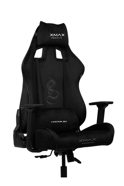 XMAX / Rio Pus Balerion Terletmez Kadife Kumaş Siyah Gaming Oyuncu Koltuğu / 120 Kg Taşır - Resim 5