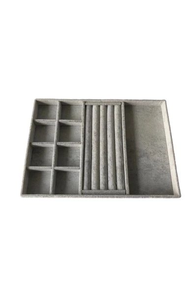 Lizbon Model Süet Kaplama Gri Renk24/34 Cm Tkı Sergileme Standı - Resim 3