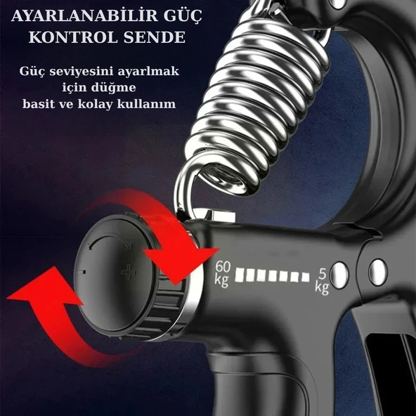 Trend Store 6'lı Ayarlanabilir Spor Aleti El Ve Parmak Güçlendirici Set 5-60 Kg Dirençli Kavrama & Bilek Antrenman Kiti Fitness Ekipmanı - 3