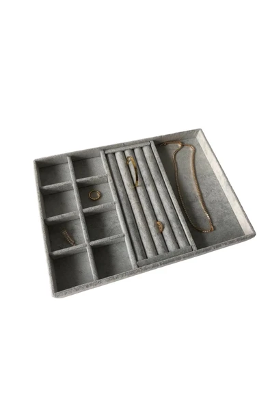 Lizbon Model Süet Kaplama Gri Renk24/34 Cm Tkı Sergileme Standı - Resim 5