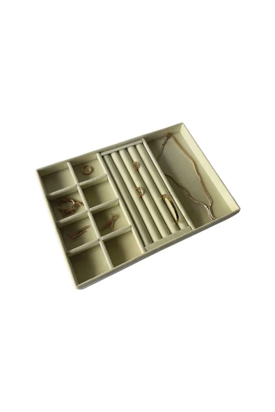 Lizbon Model Süet Kumaş Krem Renk 24/34 CmTakı Sergileme Standı - Resim 2