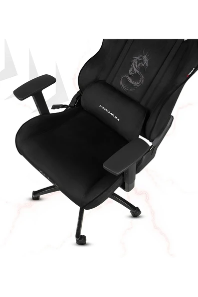 XMAX / Rio Balerion Siyah Terletmez Kadife Kumaş Oyuncu Koltuğu / 120 Kg Taşır - Resim 2