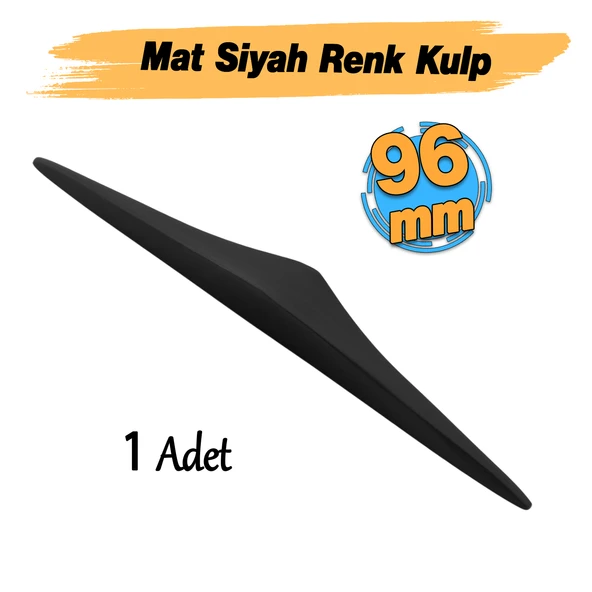 Mat Siyah Renk Metal Kulp 96 mm - 9.6 cm Mobilya Çekmece Mutfak Dolabı Dolap Kulpları Kulbu Kulpu - Resim 2