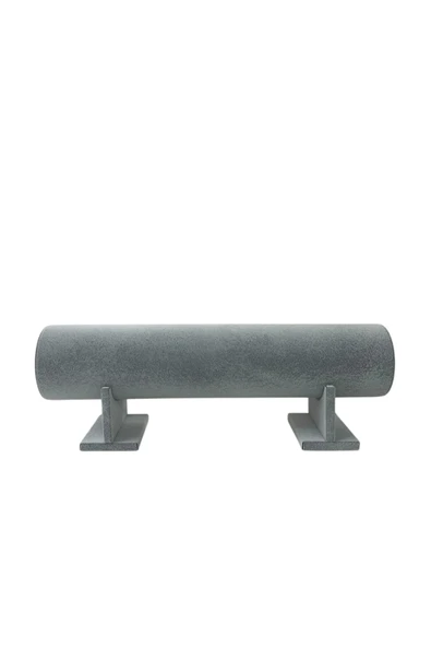 Büyük Boy Süet Kumaş Gri Renk 50 cm Ayaklı Taç Standı - 3