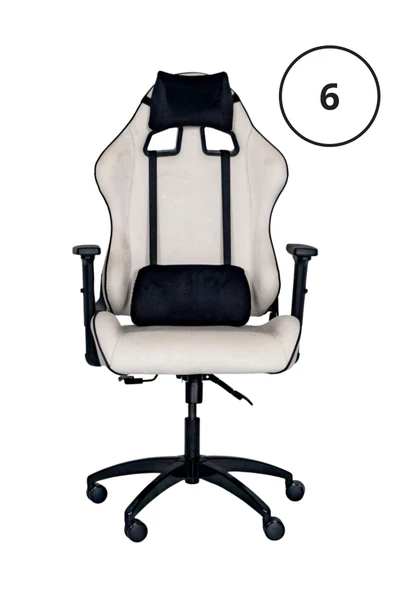 XMAX NO NAME / Rio Balerion Terletmez Kadife Kumaş Beyaz Gaming Oyuncu Koltuğu / 120 Kg Taşır ürün görseli