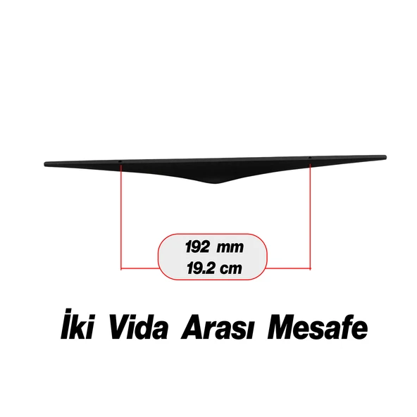 Olivin Mat Siyah Metal Kulp 192 mm 19.2 cm Mobilya Çekmece Mutfak Dolabı Dolap Kulpları Kulbu Kulpu - Resim 2