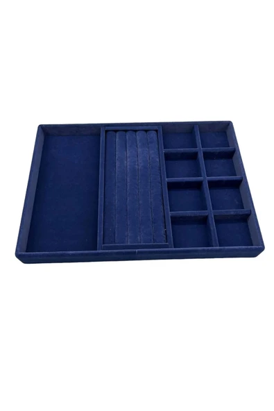 Lizbon Model Süet Kumaş Lacivert Renk 24/34 Cm Takı Sergileme Standı - 4