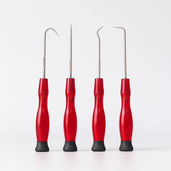 Conta Oring Çıkartma Kiti Oto Tamir Oring Seti 4 Parça Sökme Kancası Paslanmaz Çelik Ergonomik Saplı ürün görseli