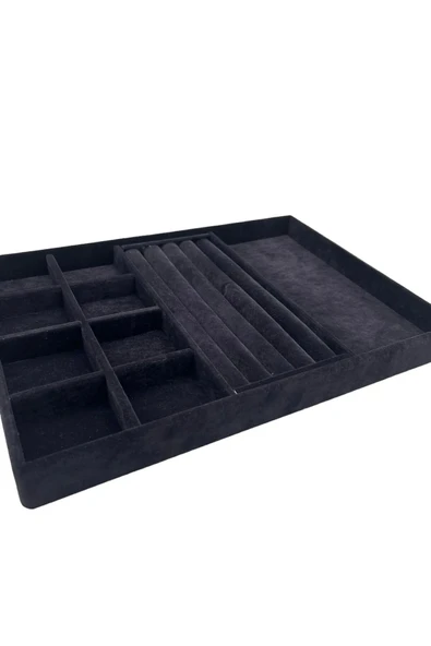 Lizbon Model Süet Kumaş Siyah Renk 24/34 Cm Takı Sergileme Standı - Resim 2