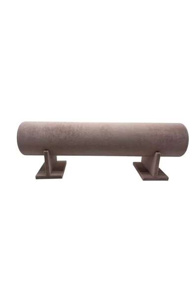 Büyük Boy Süet Kumaş Pembe Renk 50 cm Ayaklı Taç Standı - Resim 5