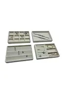 Yeni Süet Kumaş Krem Renk 4 lü Takım Çekmeçe İçi Takı Standı ürün görseli