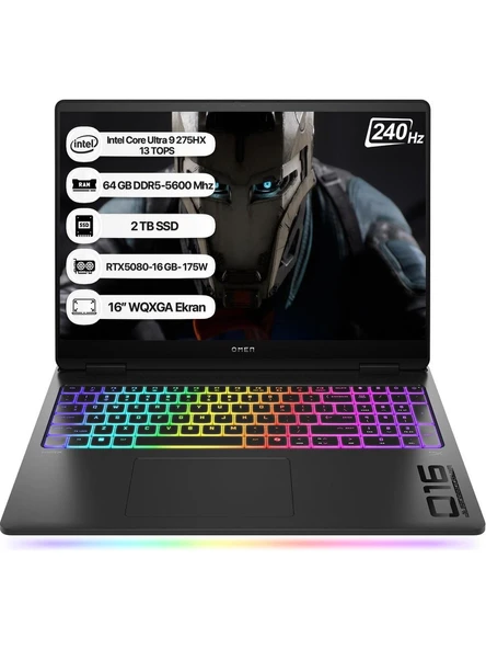 HP OMEN Max Intel Core Ultra 9 275HX 64GB 2TB SSD RTX5080 Freedos 16" WQXGA 240Hz Taşınabilir Bilgisayar B92QREA - 1