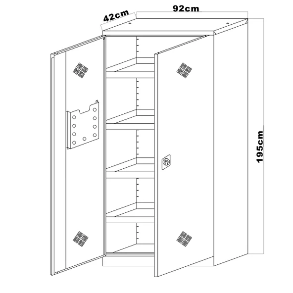 Endüstriyel Çok Amaçlı Dolap Kiler Ofis Dolabı Çelik Dolap - 8