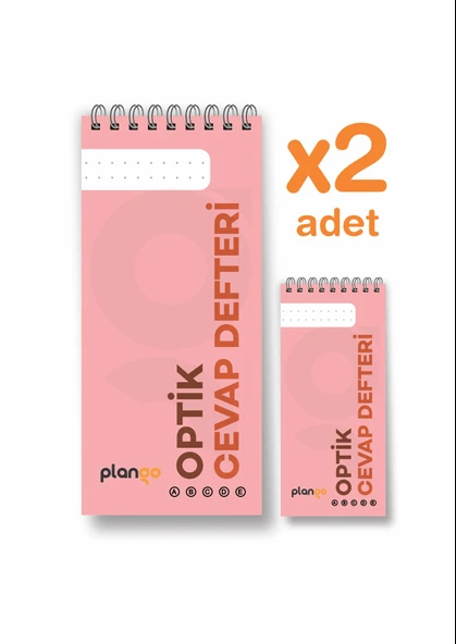 Optik Cevap Defteri Pudra (2 Adet - 100 Sayfa) Sınava Hazırlık Optik Form Defteri - Plango