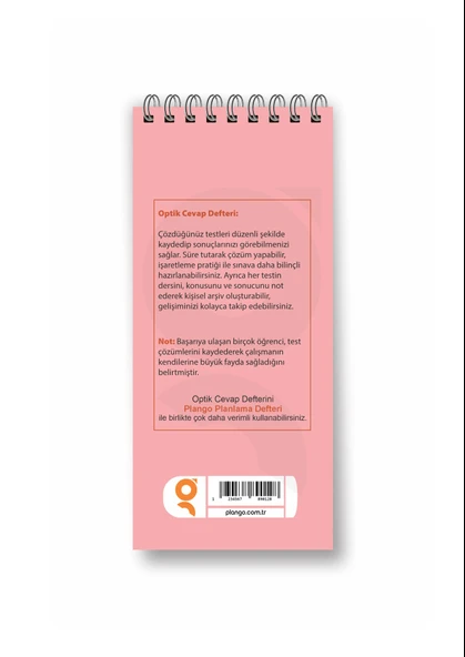 Optik Cevap Defteri Pudra (2 Adet - 100 Sayfa) Sınava Hazırlık Optik Form Defteri - Plango - 4