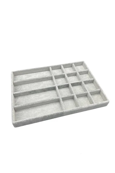 Paris Model Süet Kumaş Gri Renk 24/34 Cm Takı Sergileme Standı - Resim 2