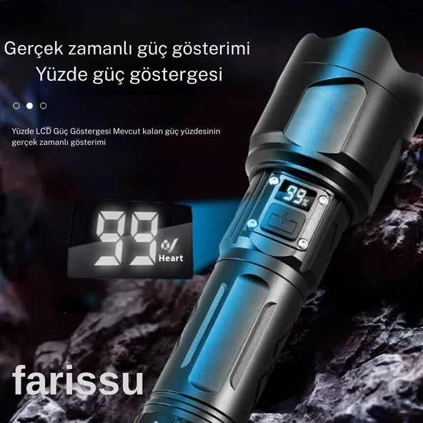 SMALL SUN SM-316 50W 1000 Lümen 800m Menzilli Şarjlı LED El Feneri - 3