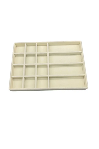 Paris Model Süet Kumaş Krem Renk 24/34 Cm Takı Sergileme Standı - Resim 2