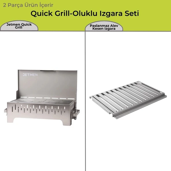Jetmen Quick Grill Mangal + Oluklu Izgara Seti - 1