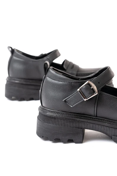 745-771 Siyah Kadın Günlük Yüksek Tabanlı Loafer Ayakkabı - Resim 5