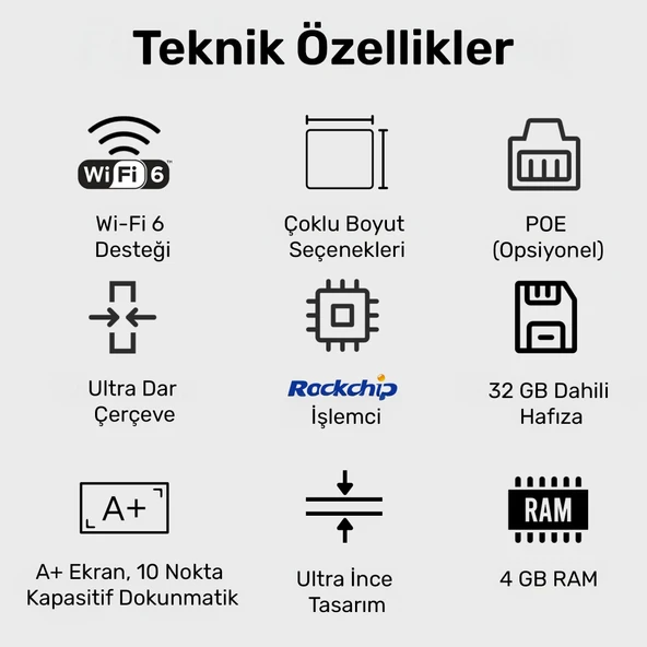 NPO NW3299T 32'' Full HD 4/64GB Android Dokunmatik Dijital Aile Takvimi Smart Led Ekran - 7