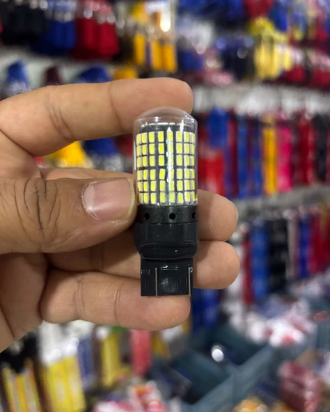 Oto LED Ampul 2'li Set - T20 Model 12V Beyaz, Turuncu, Fren, Park, Sinyal ve Geri Vites Lambası - Resim 9