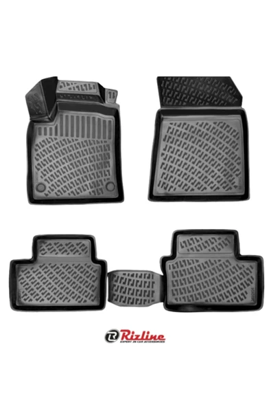 Rizline Renault Clio 5 E-Tech (2023 ve Sonrası) Havuzlu Paspas Seti Siyah - Resim 2