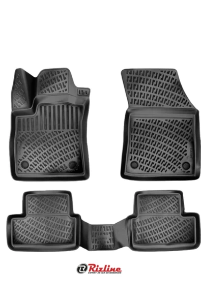 Rizline Renault Megane 4 Sedan 2016 ve Sonrası Havuzlu Paspas Seti Siyah - Resim 2