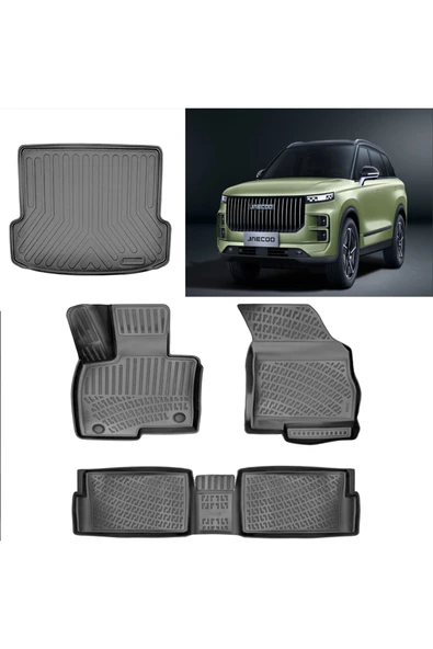 Rizline Jaecoo 7 2024 Ve Sonrası 3D Havuzlu Paspas Bagaj Havuzu Set Kalın Stepne ürün görseli 1