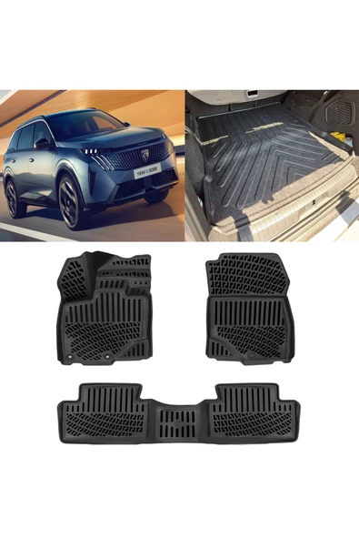 Rizline Peugeot 5008 Elektrikli 2024 Sonrası 3D Paspas ve Bagaj Havuzu Set ürün görseli