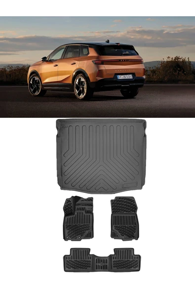 Rizline Opel Grandland Mhev 2024 ve Sonrası 3D Havuzlu Papsas ve Üst Bagaj Havuzu Set ürün görseli 1