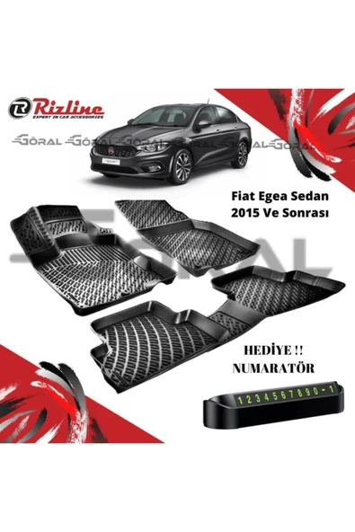 Rizline Göral Fiat Egea Sedan 2015 Sonrası 3d Havuzlu Paspas ürün görseli