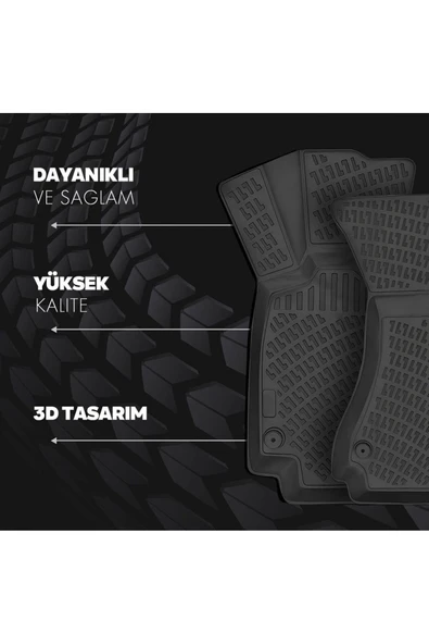 Rizline Citroen C3 Aircross 2017 Sonrası Araca Özel 3D Havuzlu Paspas Siyah BMY - Resim 4