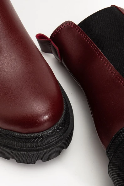 812-2137 Bordo Lastikli Günlük Kadın Bot - Resim 10