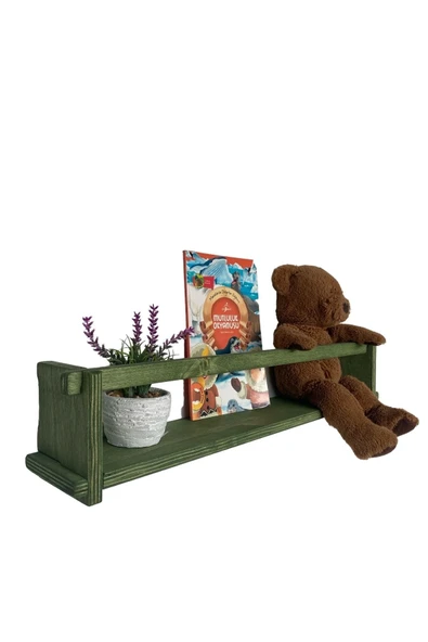 RealWood Ahşap Dekoratif Çocuk Odası Rafı, Mutfak Rafı, Montessori Kitaplık 55 Cm. - 2