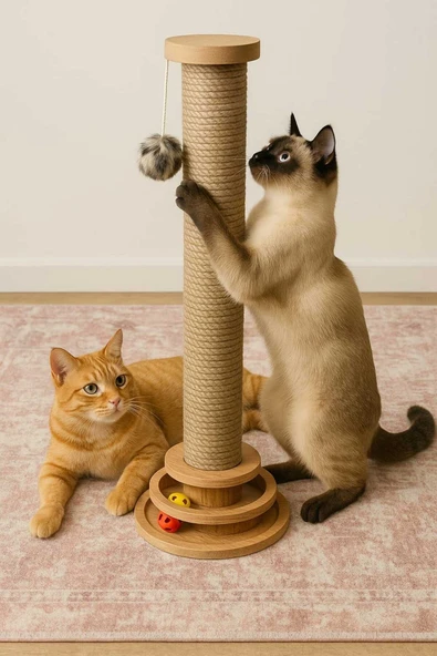 RealWood Kedi Tırmalama Çubuğu ve Oyuncağı - 1