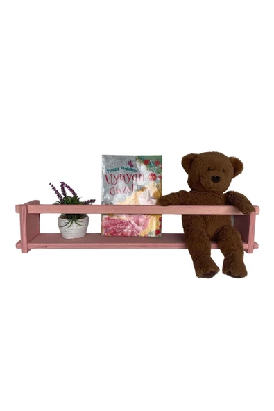 RealWood Ahşap Dekoratif Çocuk Odası Rafı, Mutfak Rafı, Montessori Kitaplık 55 Cm. - 2