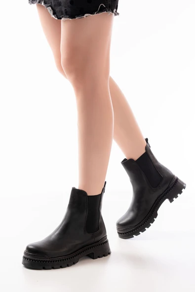 2051-2137 Siyah Lastikli Günlük Kadın Bot ürün görseli