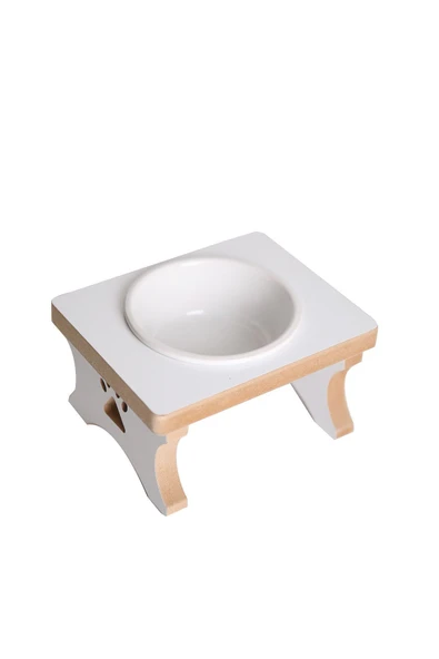 RealWood Ahşap Kaseli Tekli Kedi-köpek Küçük Irk Su-mama Standı ürün görseli 1