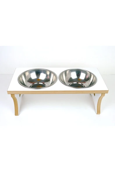 RealWood Ahşap Çelik Kaseli Büyük Irk Köpek Mama-su Kabı Stantı-2*1000 Ml. - 4