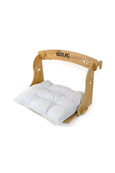 RealWood Özel Isimli Ahşap Pufidik Minderli Kedi-köpek Kalorifer/ Radyatör Petek Yatağı, - 4