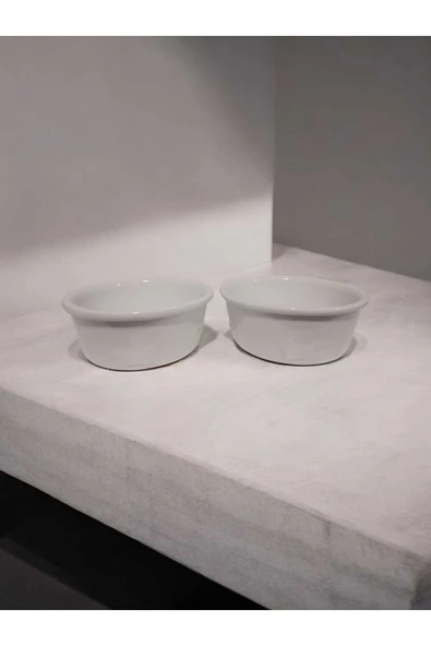 RealWood Köpek Su Ve Mama Kabı - Seramik Beyaz Kase - 2'li - Büyük Irk - 19cm - 2*1000ml - 2