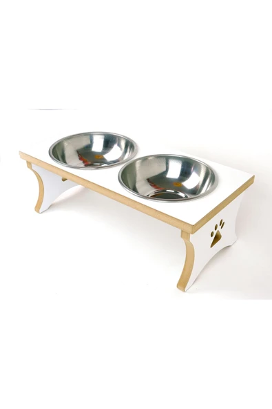 RealWood Ahşap Çelik Kaseli Büyük Irk Köpek Mama-su Kabı Stantı-2*1000 Ml. - 3