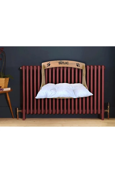 RealWood Özel Isimli Ahşap Pufidik Minderli Kedi-köpek Kalorifer/ Radyatör Petek Yatağı, - 6