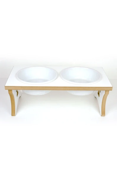 RealWood Seramik Kaseli, Ahşap Büyük Irk Köpek Mama Ve Su Kabı Stantı-2*1000 Ml. - Resim 2