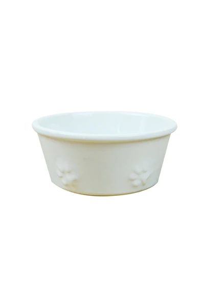RealWood Seramik Kedi- Köpek Mama Ve Su Kabı-beyaz 400 Ml. - 2