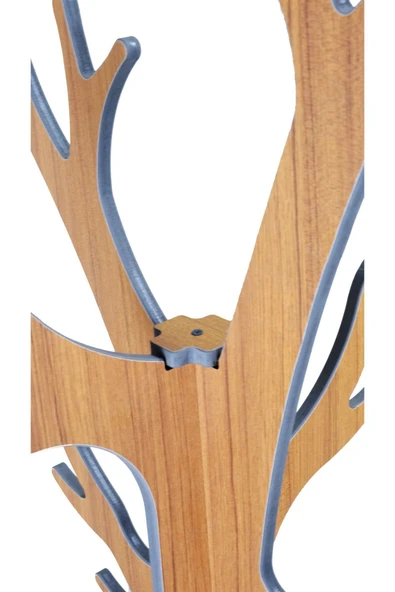 RealWood Ahşap Ayaklı Portatif Askılık, Elbise Askılığı, Anahtarlık, Portmanto Askılık Teak - 3
