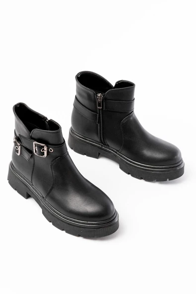 508-3037 Siyah Toka Aksesuarlı Fermuarlı  Günlük Kadın Bot ürün görseli 1